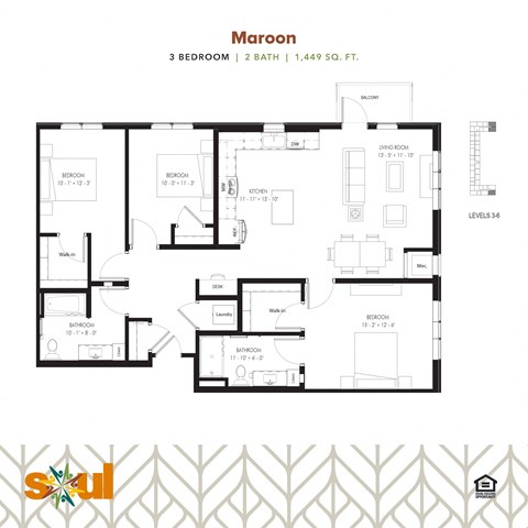 the floor plans of the apartments